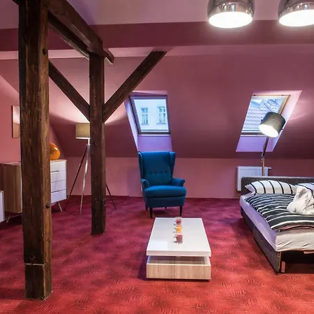 アパート Spacious And Quiet Attic Flat In Centre プラハ